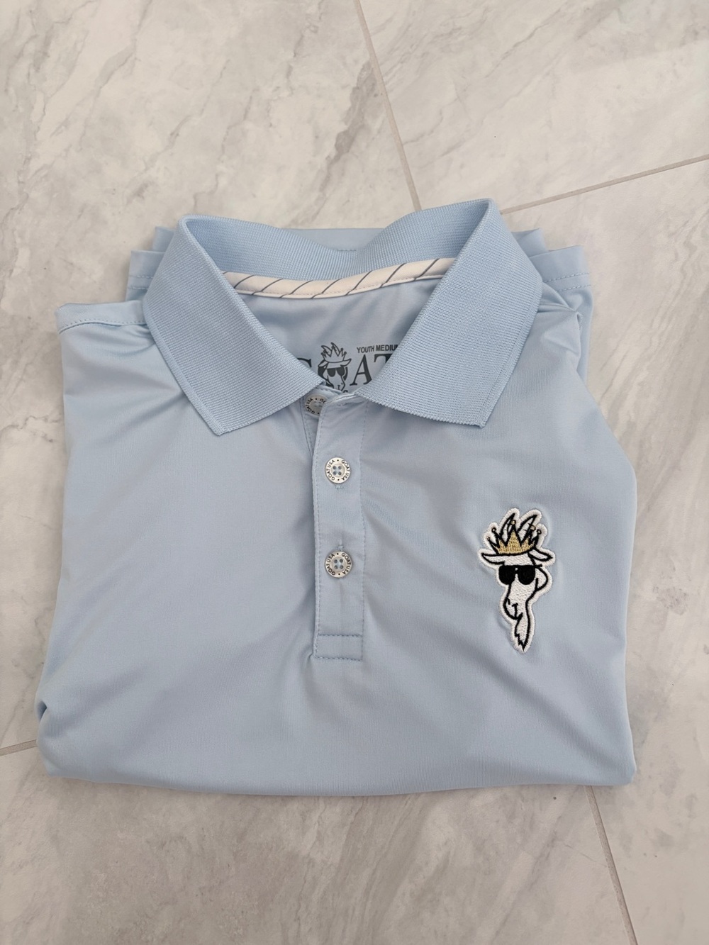 Goat USA Kids Light Blue Polo Shirt with Embroidered Logo
